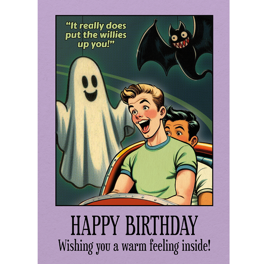 Funny Gay Birthday Card: Willies