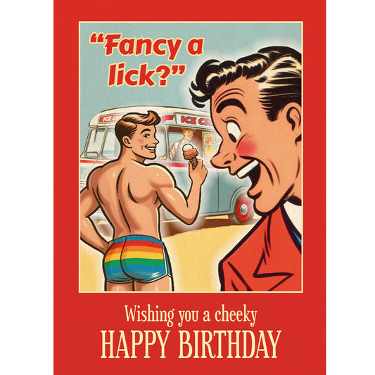 Funny Gay Birthday Card: Ice-cream