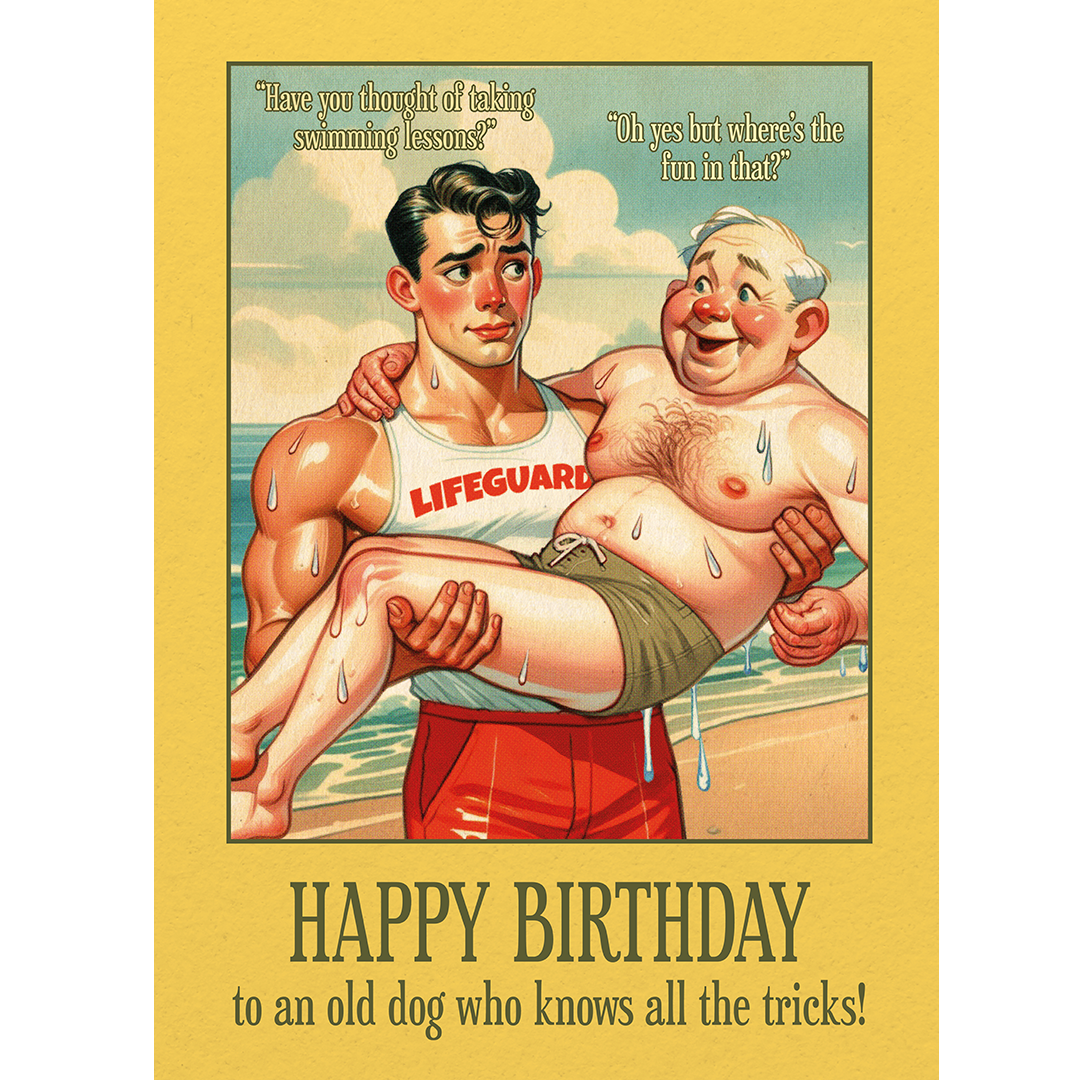 Funny Gay Birthday Card: Lifeguard