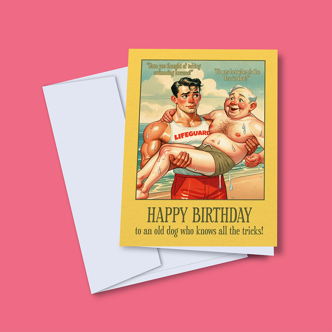 Funny Gay Birthday Card: Lifeguard