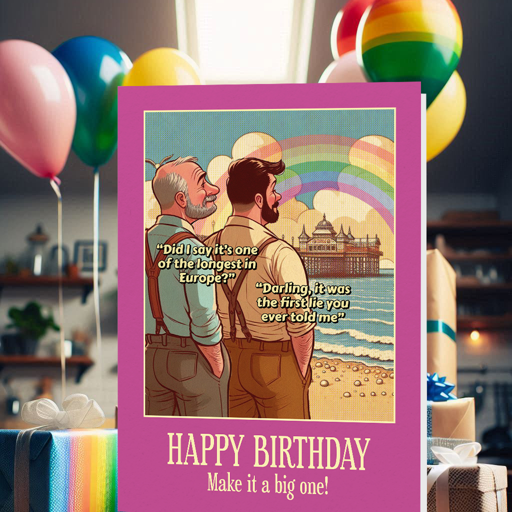 Funny Gay Birthday Card: The longest in Europe