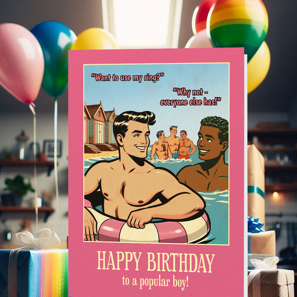 Funny Gay Birthday Card: Use my Ring