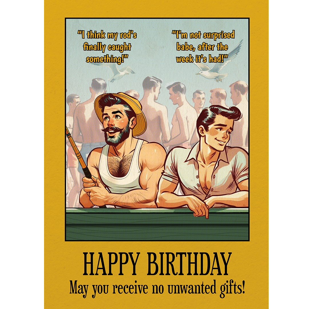 Funny gay birthday card: Rod