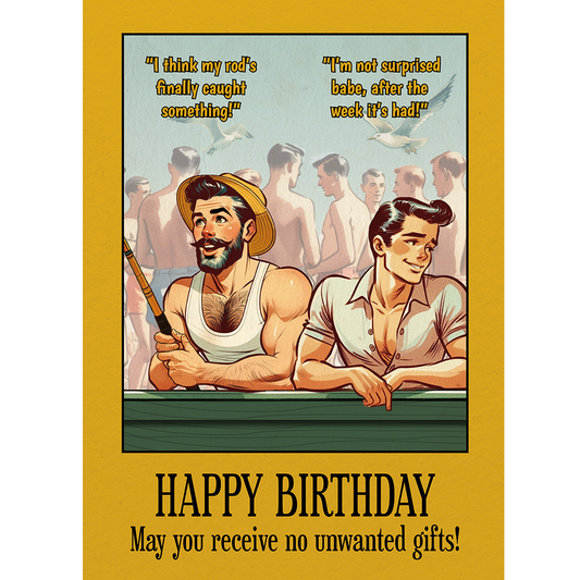 Funny gay birthday card: Rod