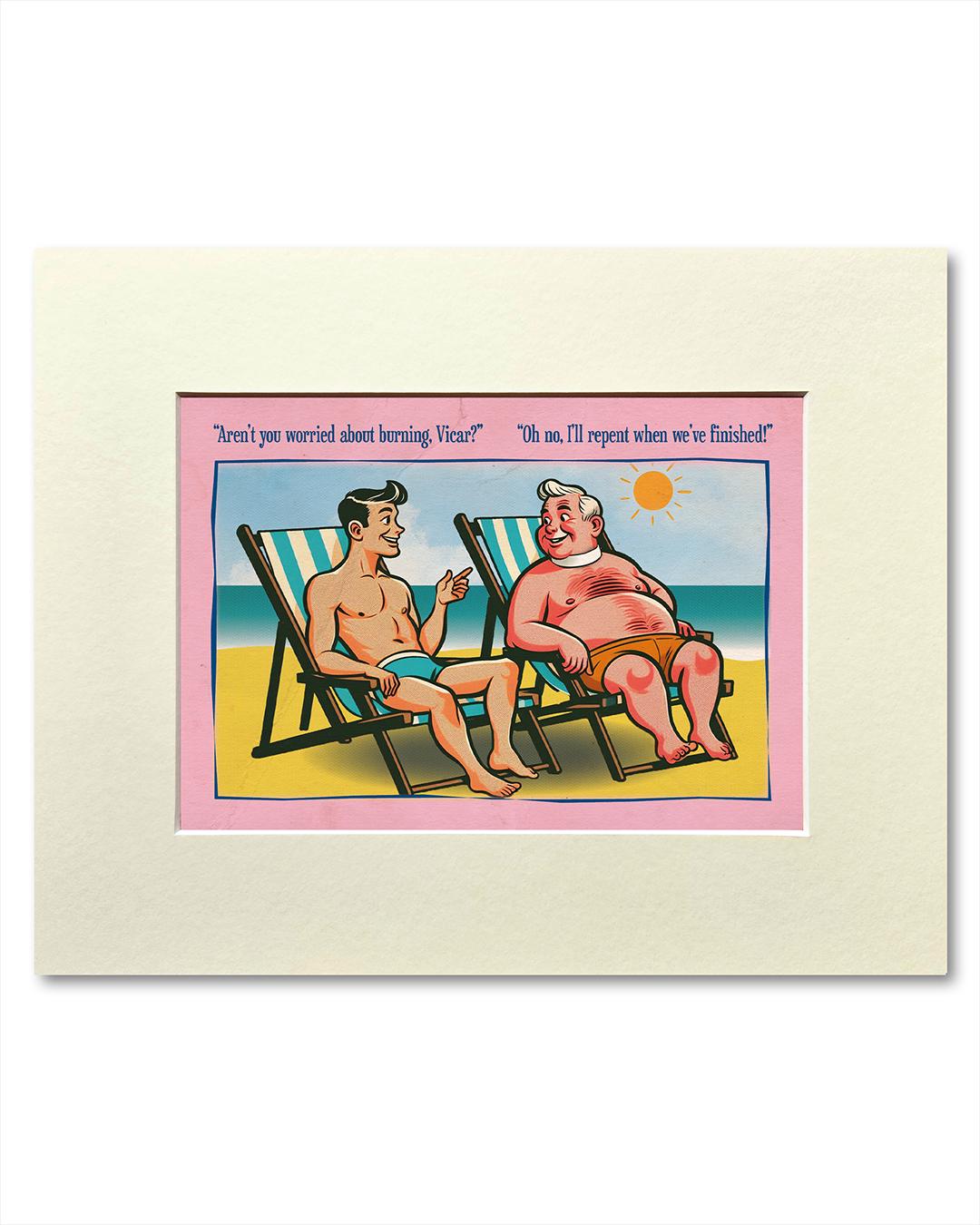 Gay art print, mounted: Vicar