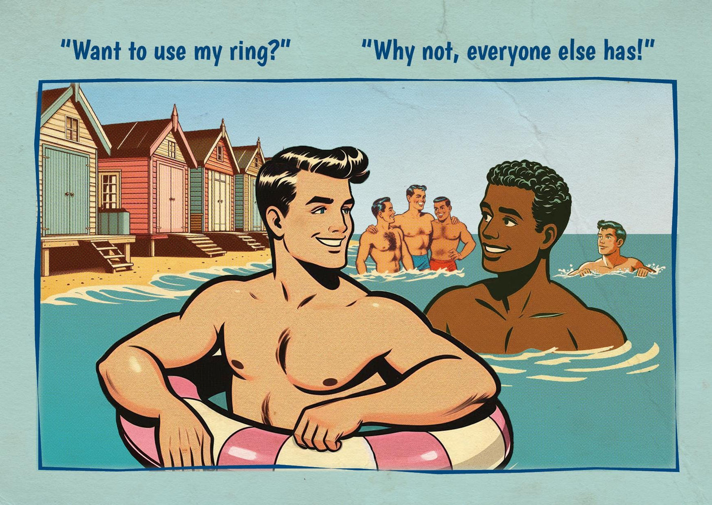 Gay art print, mounted: Ring