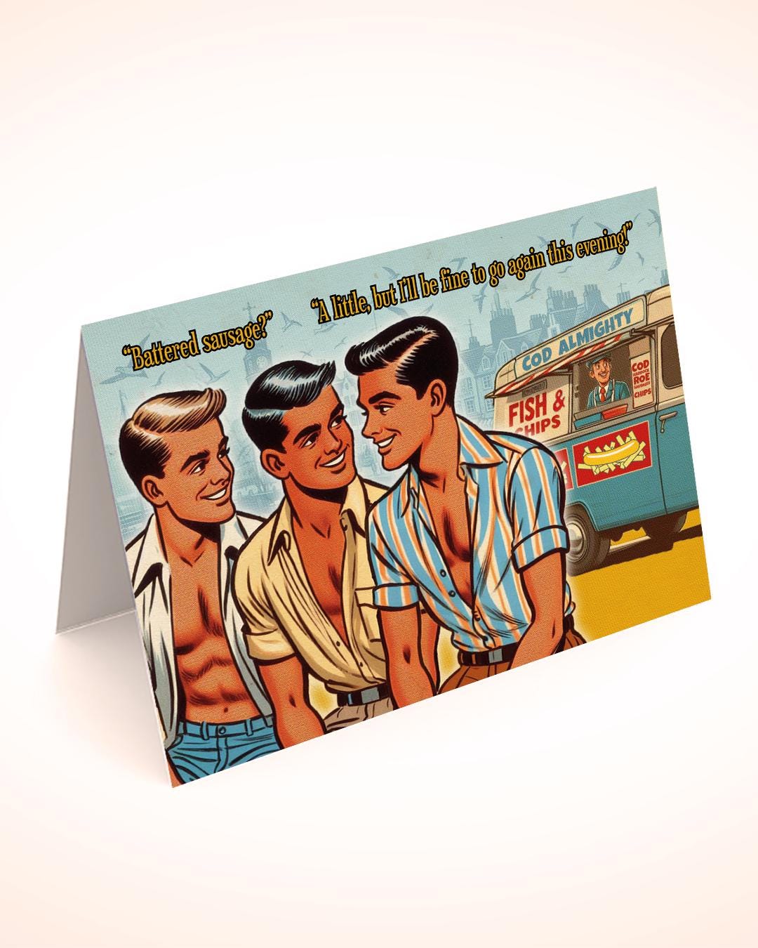 Funny Gay Greeting Card: Sausage