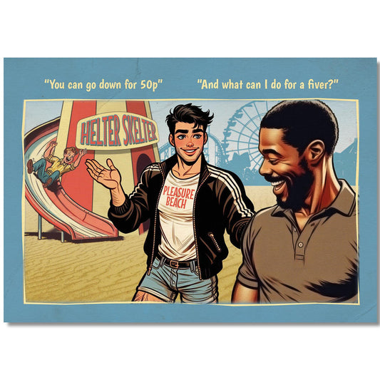Gay Art Postcard: Going Down