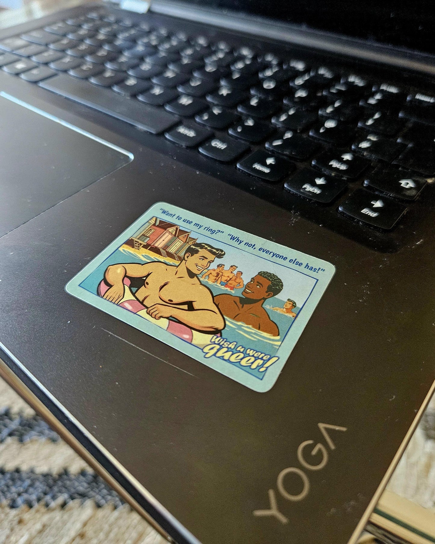 Sticker sheet: 6 gay retro saucy seaside postcards - Set B