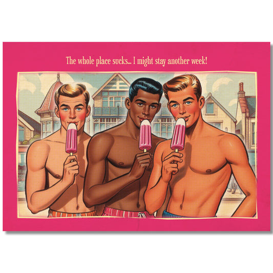 Gay Art Postcard: Sucks