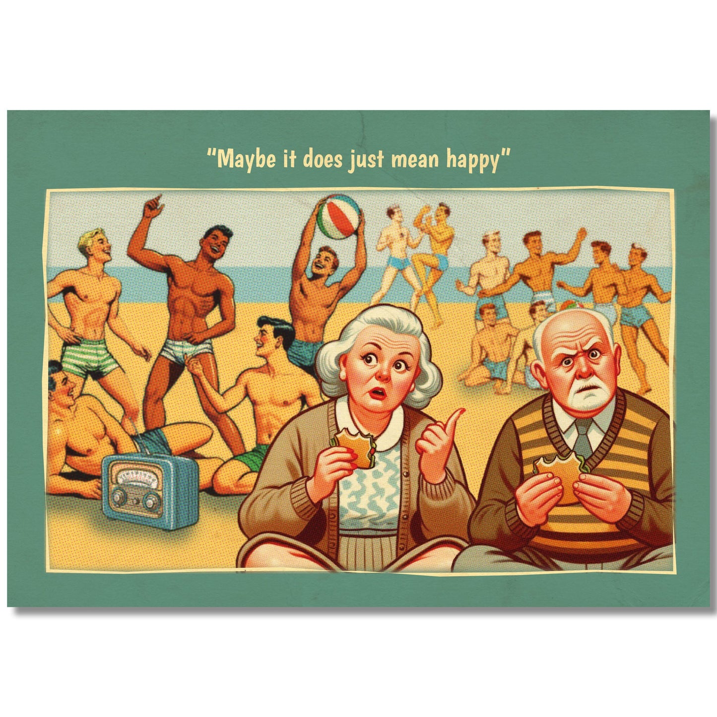 Gay Art Postcard: Happy