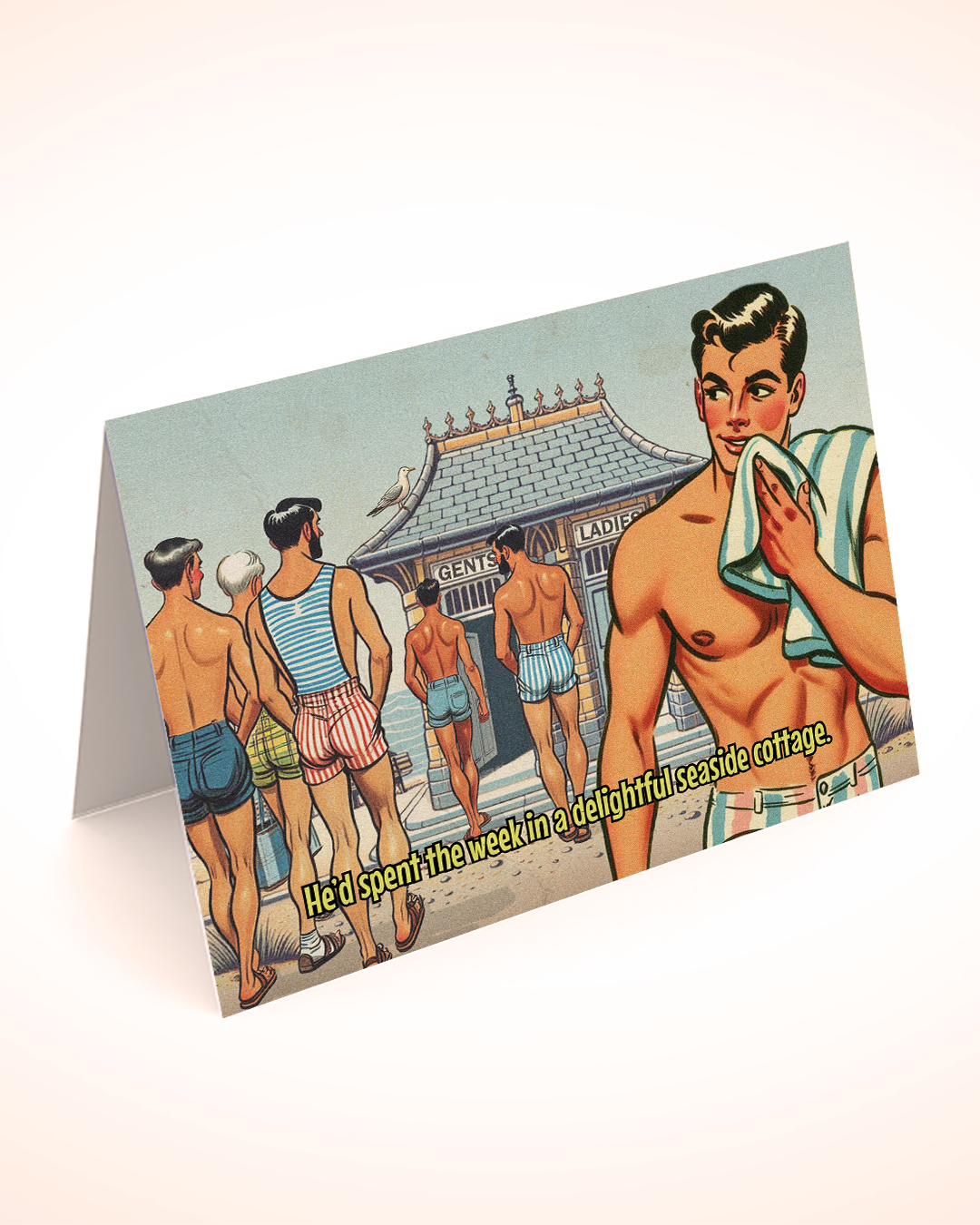 Funny gay greeting card: Cottage