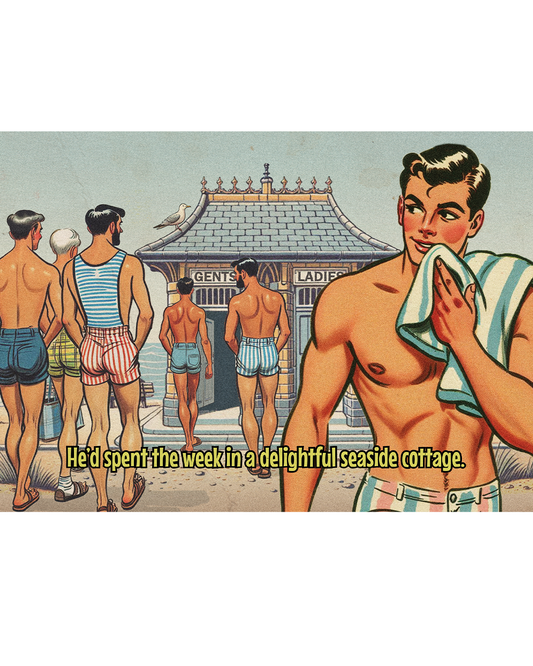 Funny gay greeting card: Cottage