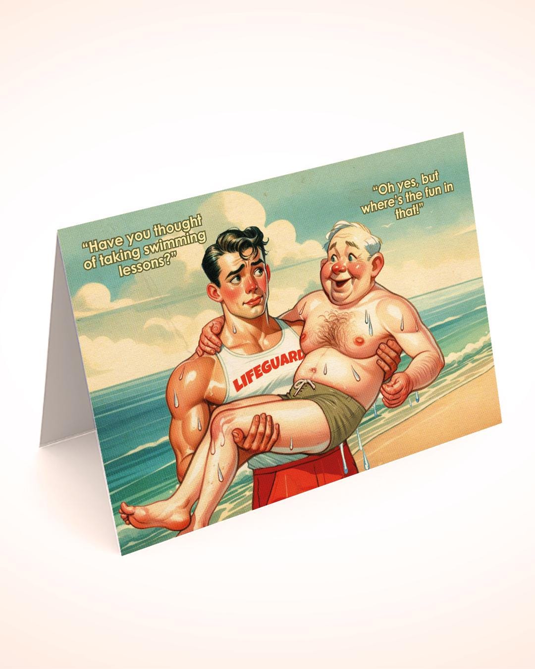 Funny Gay Greeting Card: Sexy Lifeguard