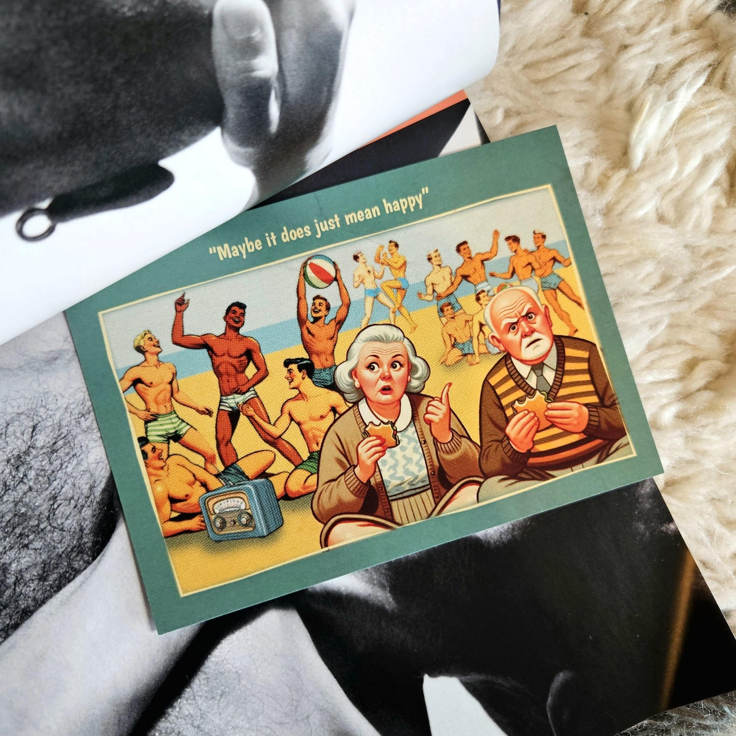Gay Art Postcard: Happy
