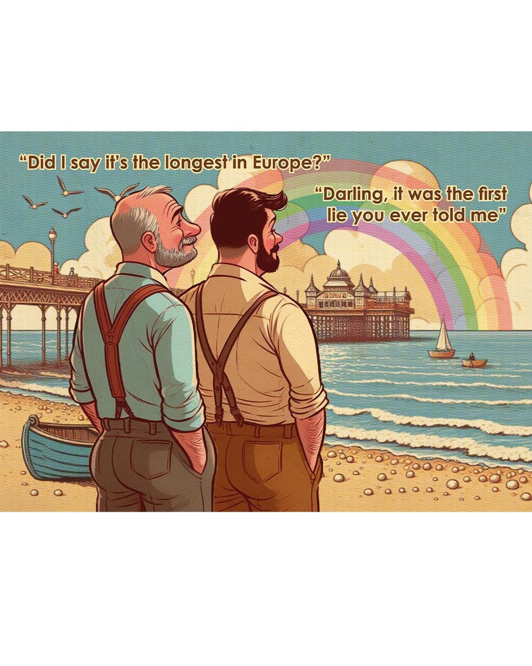 Funny Gay Greeting Card: Longest in Europe