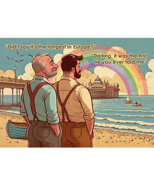 Funny Gay Greeting Card: Longest in Europe
