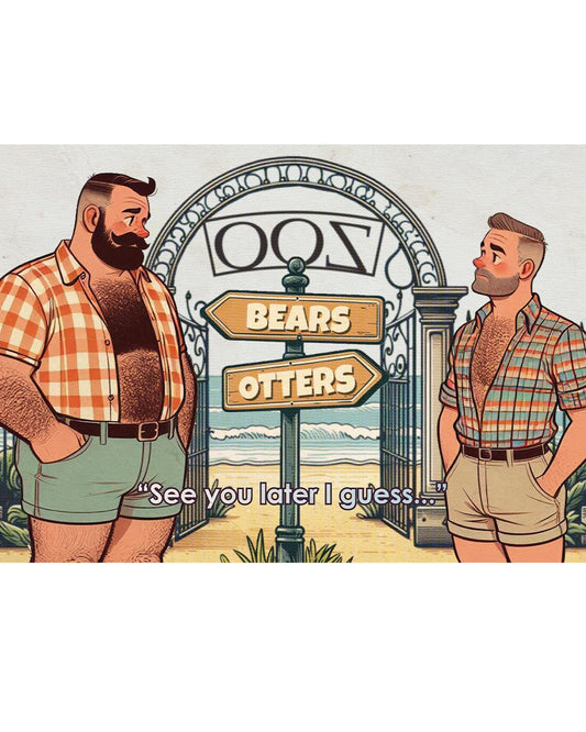 Funny Gay Greeting Card: Bear & Otter
