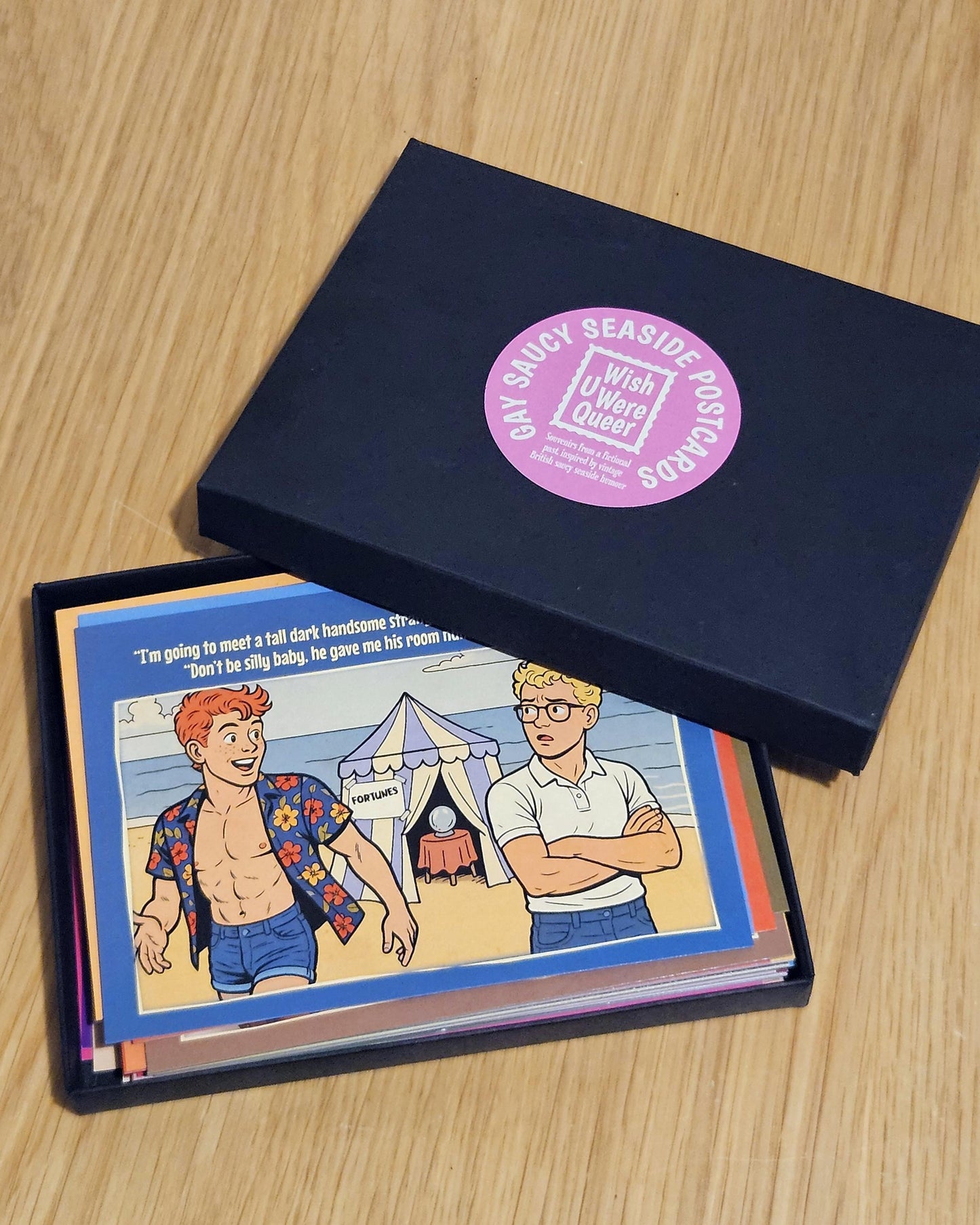 Retro Gay Postcards Gift Collection: Saucy Seaside Humour Box (42 cards)