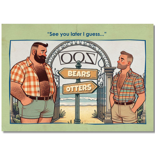 Gay Art Postcard: Otter & Bear