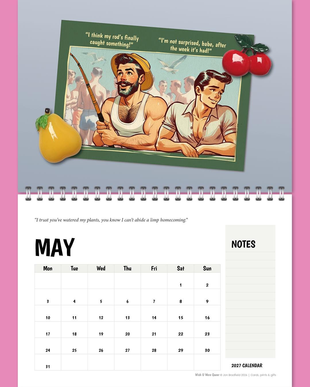 Funny gay calendar 2027: Saucy Seaside Postcards