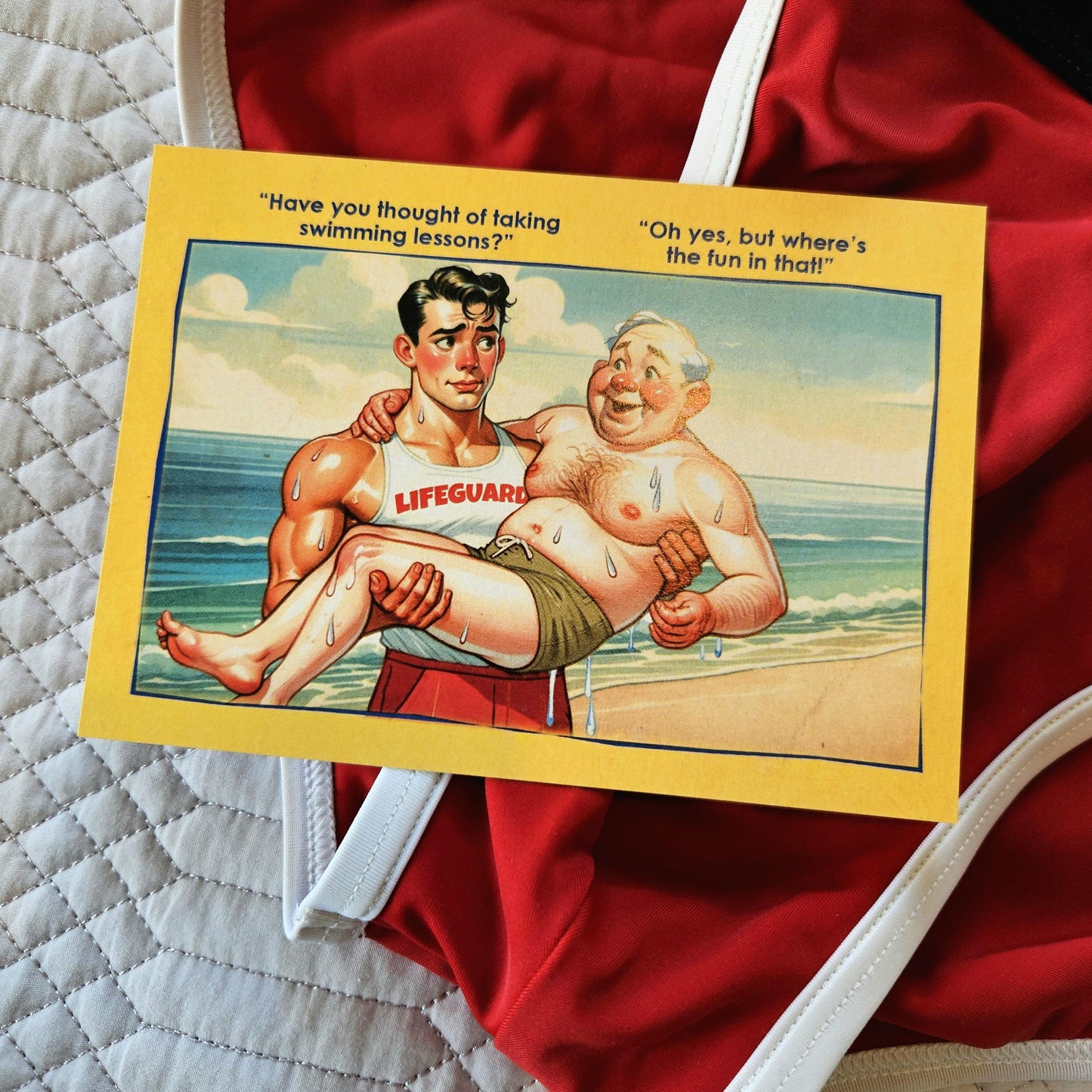 Gay Art Postcard: Lifeguard