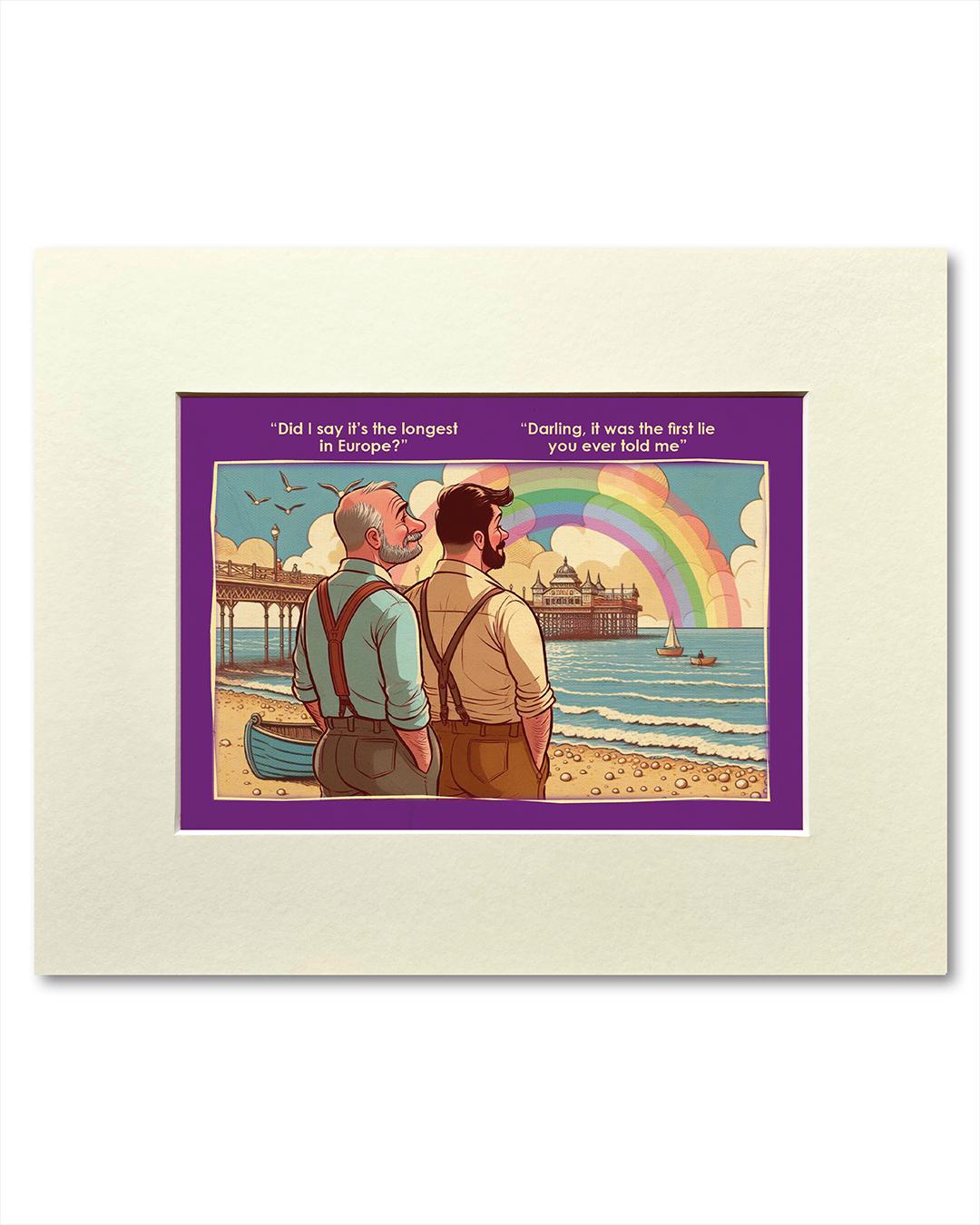 Gay art print, mounted: Pier