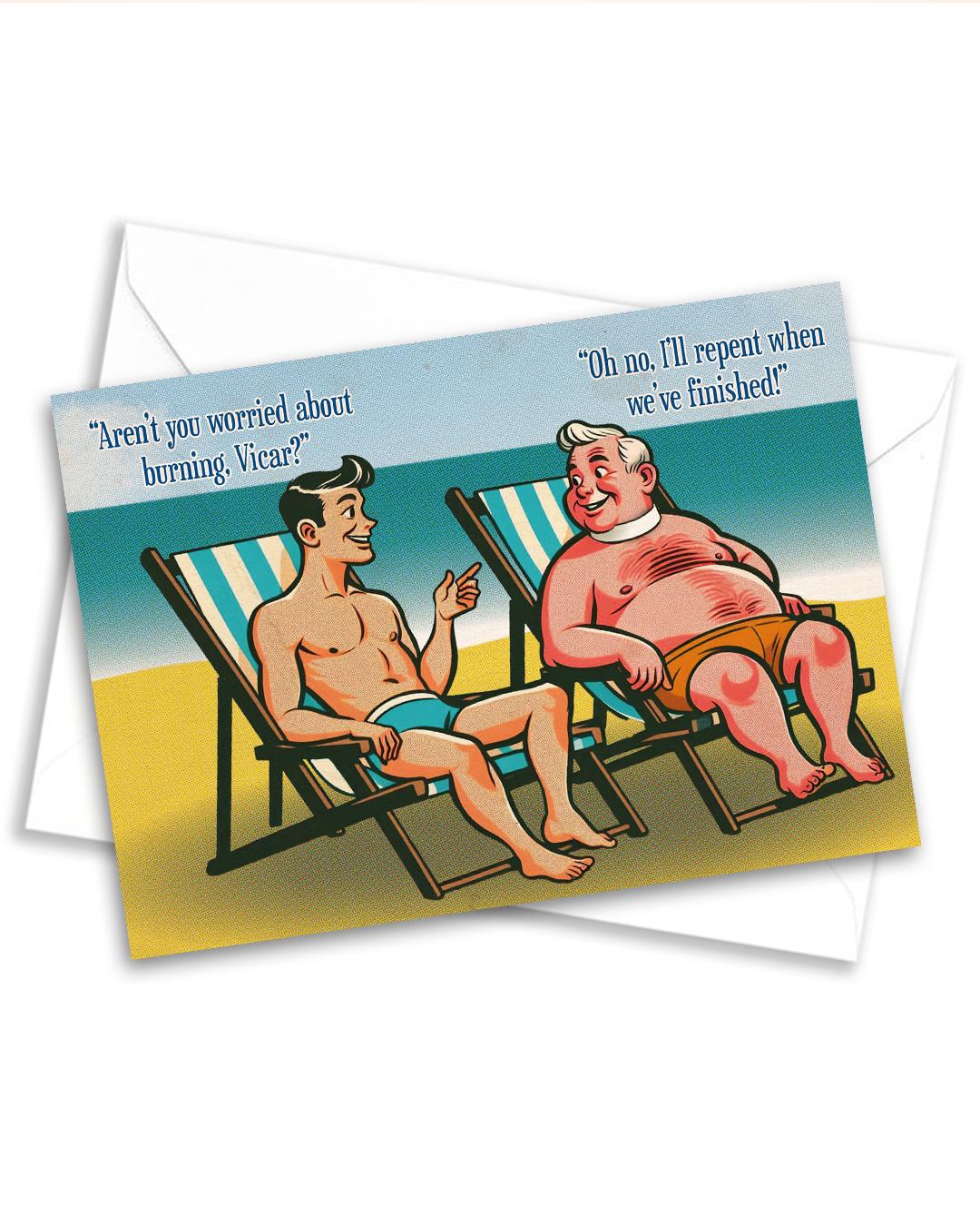 Funny Gay Greeting card: Vicar