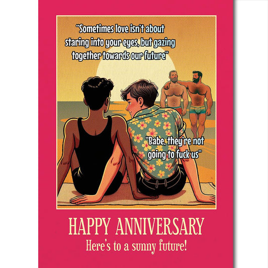 Funny Gay Anniversary Card: Sunny Future