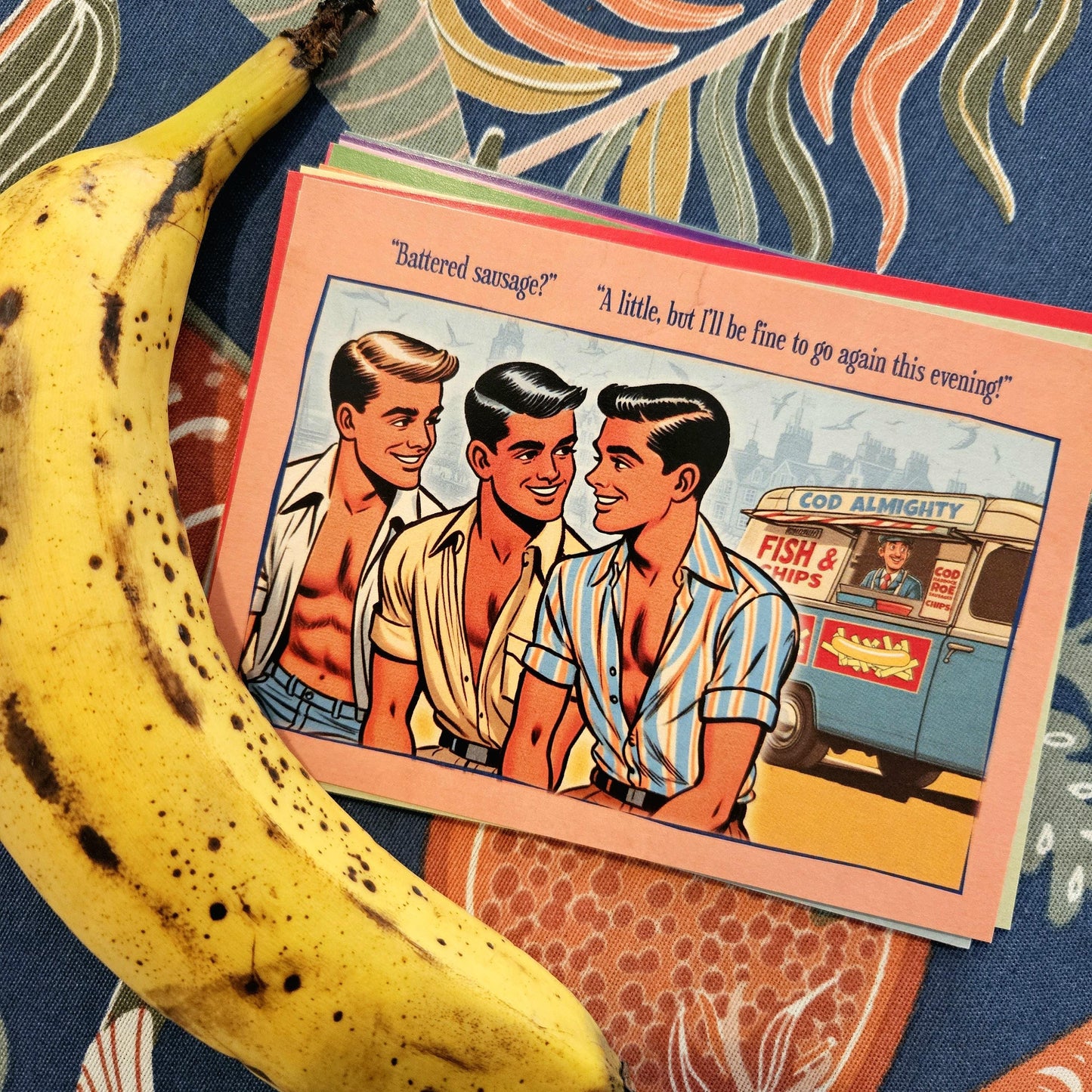 Gay Art Postcard: Sausage