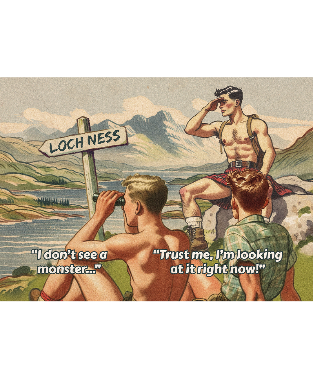 Funny gay greeting card: Monster