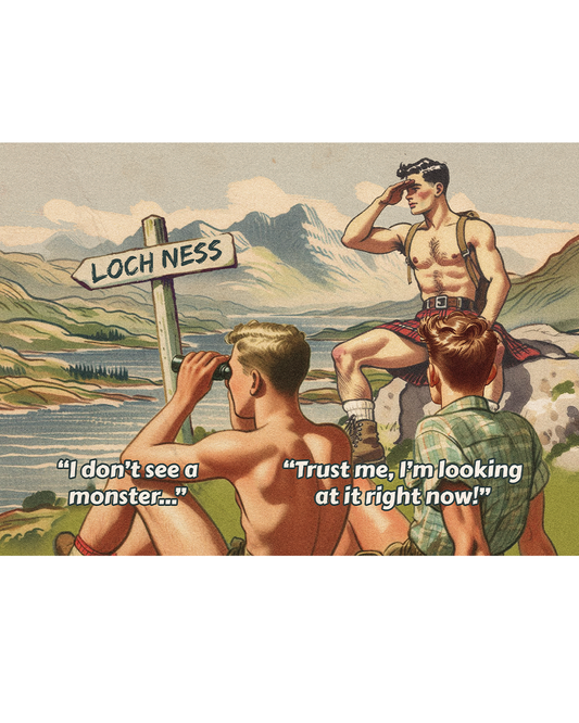 Funny gay greeting card: Monster