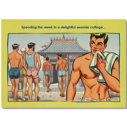 Funny Gay Art Postcard: Cottage