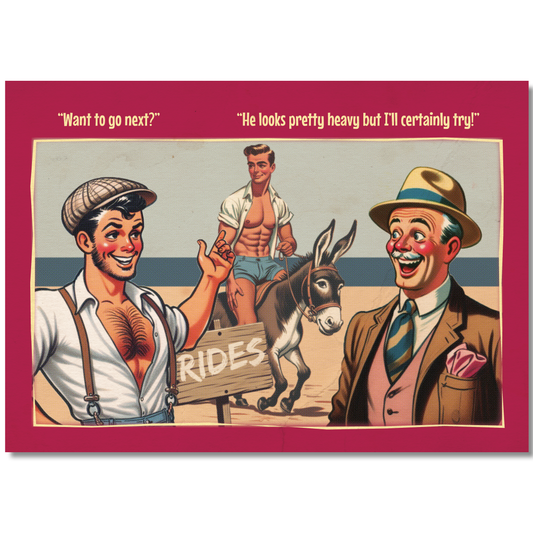 Funny Gay Art Postcard: Donkey