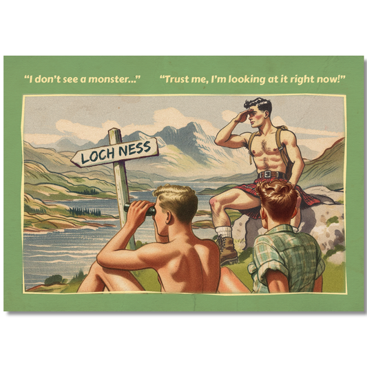 Funny Gay Art Postcard: Monster