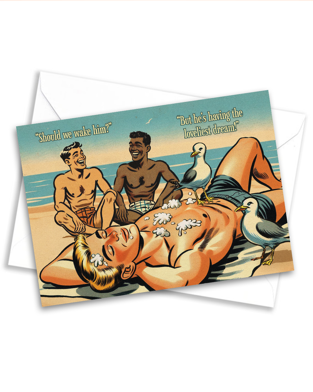Funny gay greeting card: Seagulls