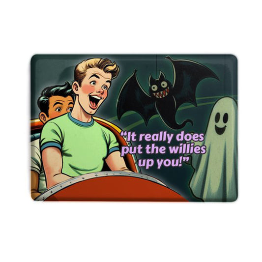 Gay retro fridge magnet: Willies