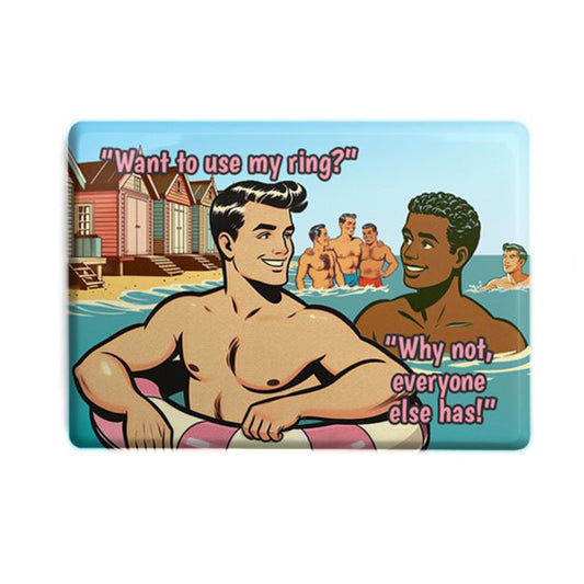 Gay retro fridge magnet: Ring