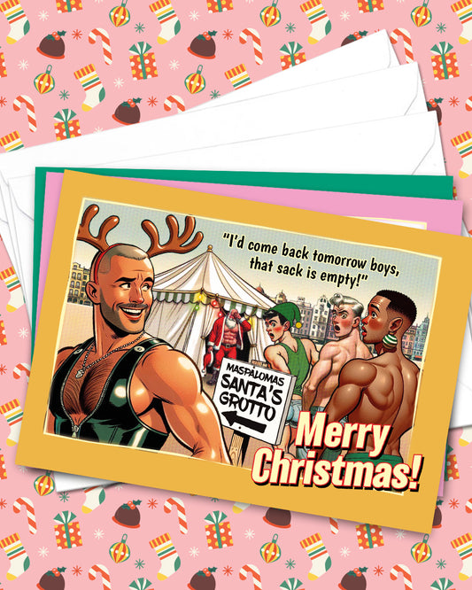 12 assorted gay Christmas cards in 3 designs